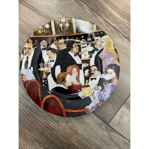 Santa Barbara Guy Buffet French scene Cocktail Dessert salad Plates set of 3 - Picture 3 of 6